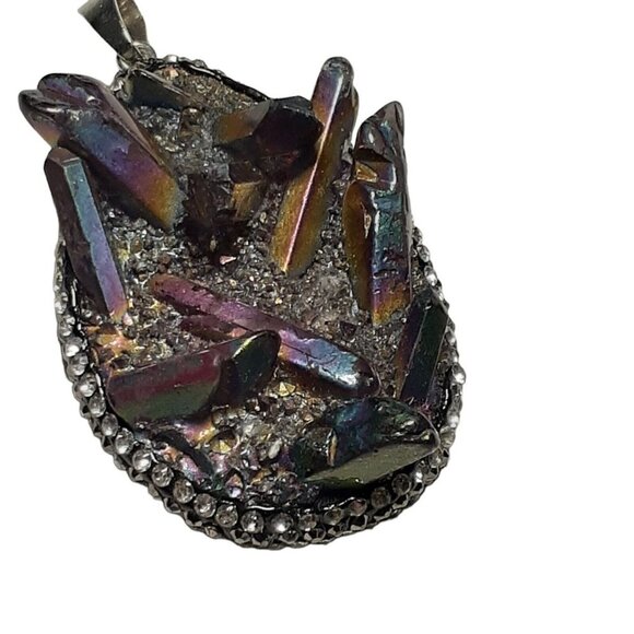 Pendant Natural Amethyst Geodes Healing Crystals Purple 2.5" - Picture 3 of 6